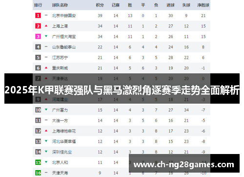 2025年K甲联赛强队与黑马激烈角逐赛季走势全面解析